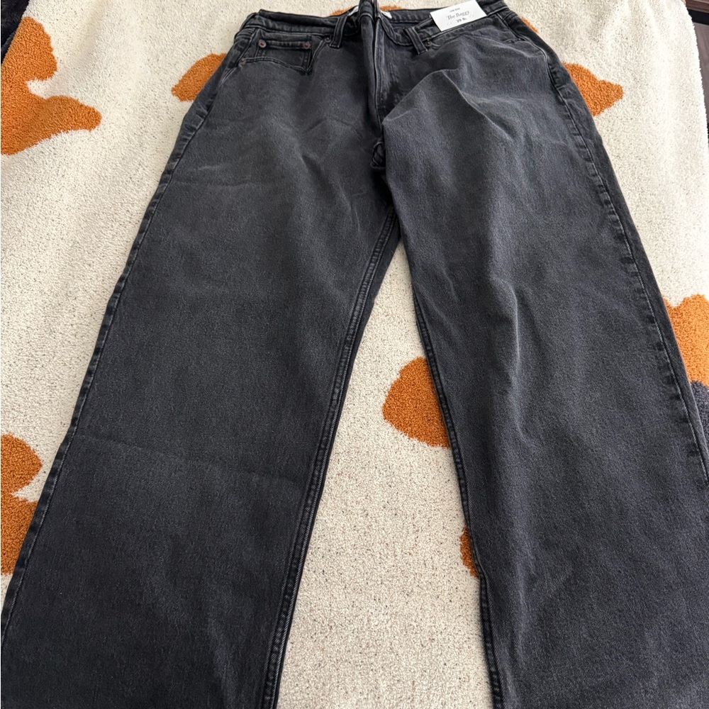 Abercrombie black baggy jeans. Size 8 Long.